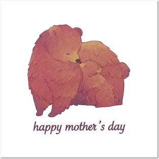 Happy Mother's Day - Mama Bear and Cub Posters and Art